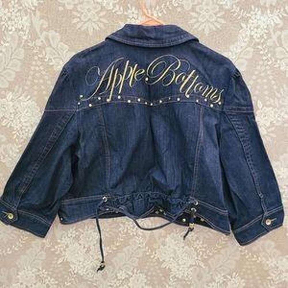 Apple Bottoms Dark Denim Jacket with Gold Accents